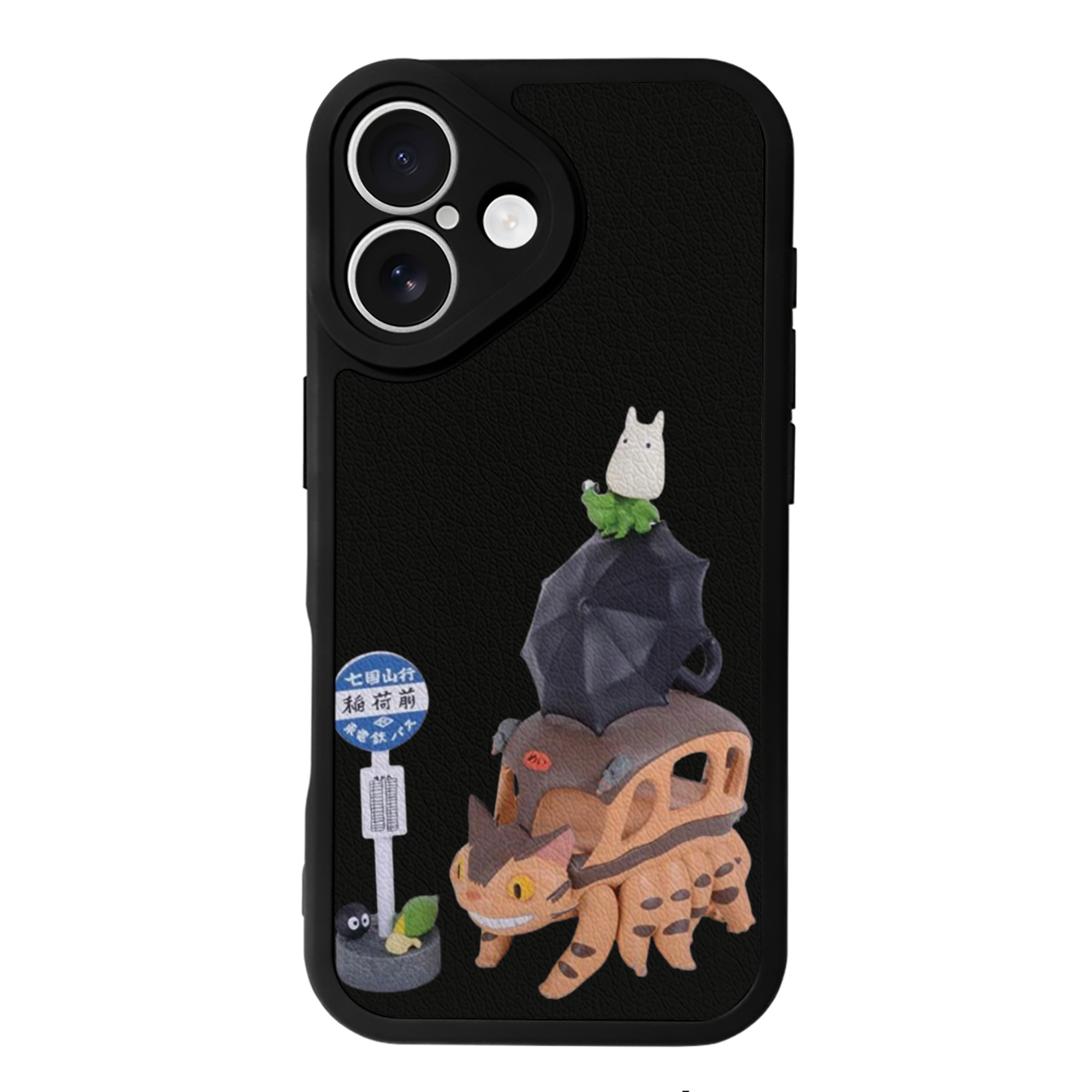 （画像用） となりのトトロ 草壁メイ 草壁サツキ My Neighbor Totoro Satsuki Kusakabe Mei Kusakabe 【iPhone 16シリーズ対応】シリコンスマホケース（レザー調） 材質：シリコン